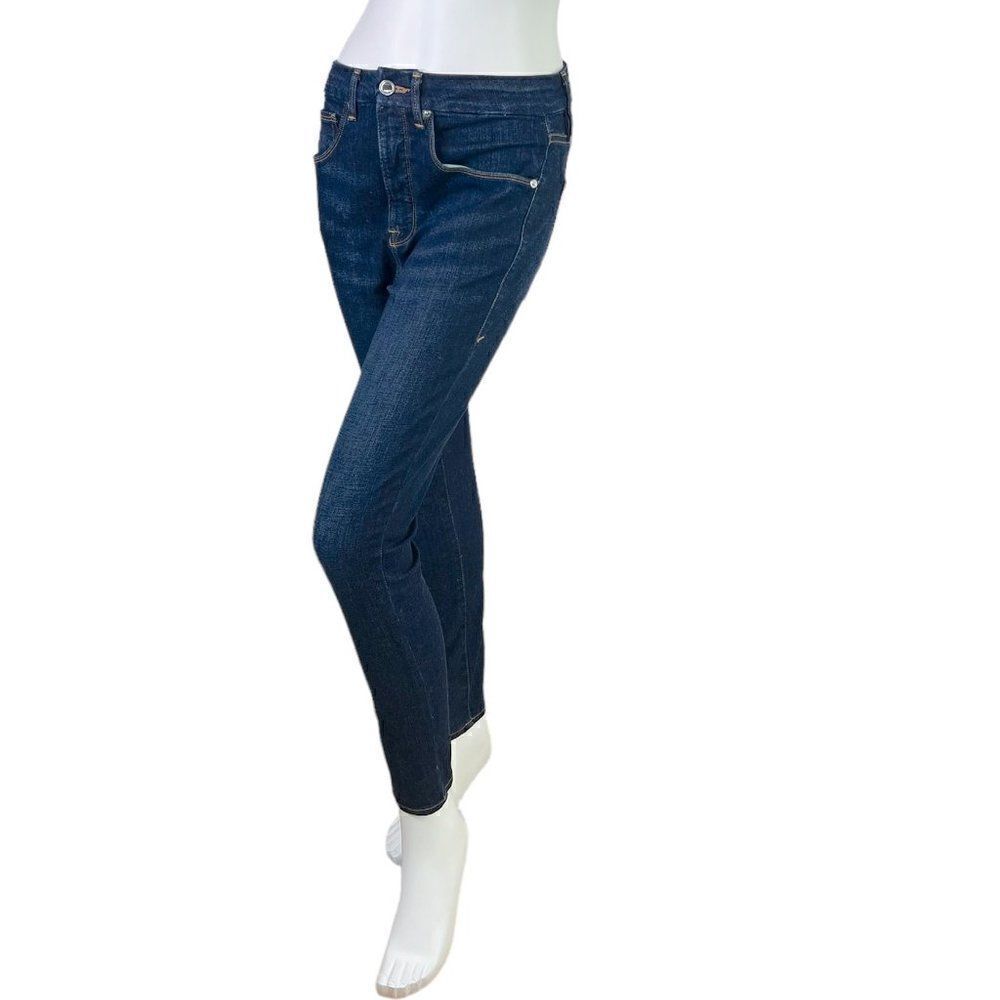 Good American Good Legs Crop Skinny Jeans High Rise Dark Wash Size 10/30